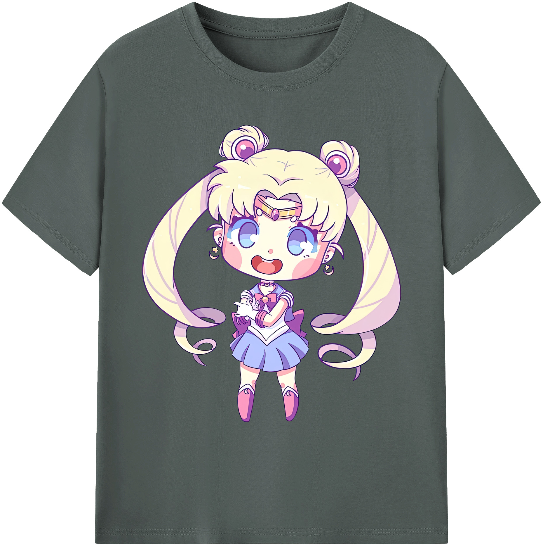 （画像用） 美少女戦士セーラームーン 月野 うさぎ つきの うさぎ Sailor Moon Tsukino Usagi 綿100％ メンズ半袖Tシャツ｜肌触りやわらか＆通気性